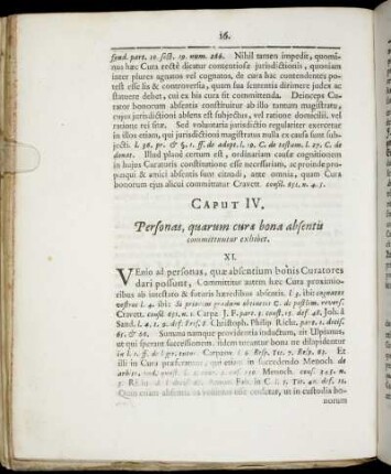 Caput IV. Personas, quarum curæ bona absentis committuntur exhibet.