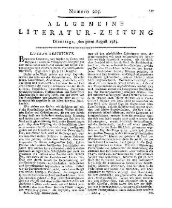 Neue Beyträge zur Lectüre für junge Leute von reiferm Alter. Bd. 1. Hamburg: Hoffmann [1785]