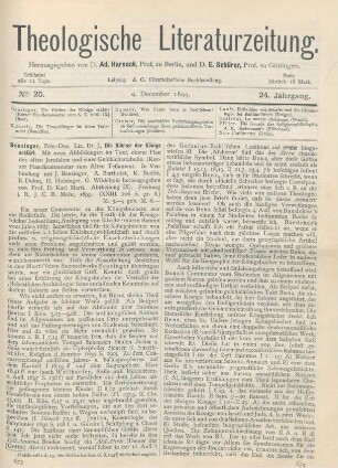 673-676 [Rezension] Benzinger, Immanuel, Die Bücher der Könige erklärt