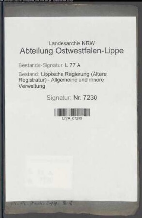 Requisitionen des Oberkriegskommissars Jacobi zu Bielefeld