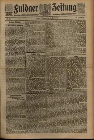 Erste Ausgabe vom Mittwoch, den 02. Juni 1909.
