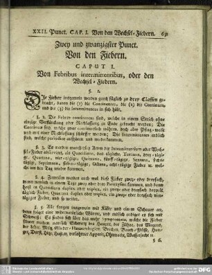 Zwey und zwanzigster Punct. Von den Fiebern