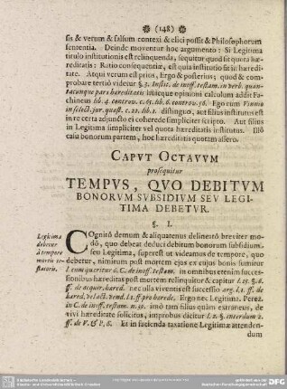 Caput Octavum prosequitur Tempus, Quo Debitum Bonorum Subsidium Seu Legitima Debetur