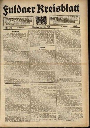Ausgabe vom Montag, den 28. Juli 1913.