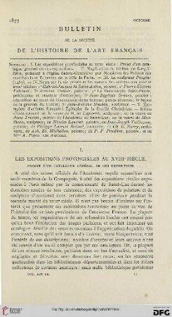 3: Les expositions provinciales au XVIIIe siècle : projet d'un catalogue général de ces expositions