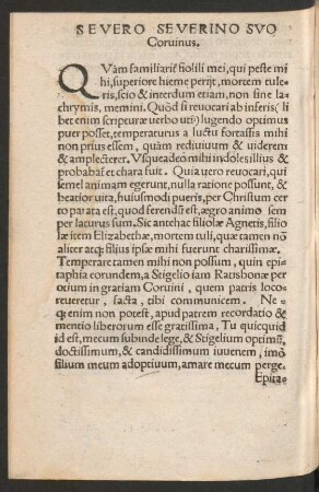 Severo Severino Suo Corvinus.