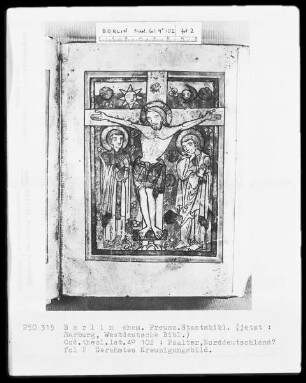 Psalter — Kreuzigung, Folio 2recto