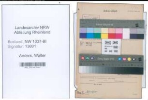 Entnazifizierung Walter Anders , geb. 14.05.1901 (Kaufmann)