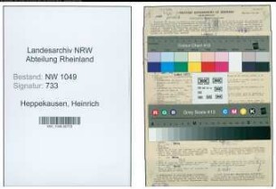 Entnazifizierung Heinrich Heppekausen , geb. 07.05.1892 (Wachtmeister)