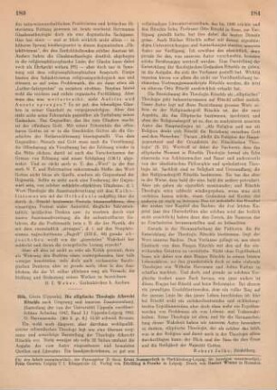 183-184 [Rezension] Hök, Gösta, Die elliptische Theologie Albrecht Ritschls