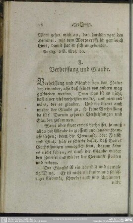 8. Verheissung und Glaube