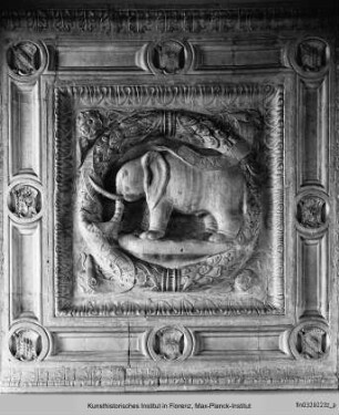 Elefant in einem Kranz