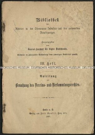Anleitung zur Benutzung des Vereins- und Versammlungsrechtes