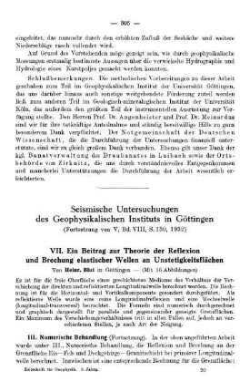 Seismische Untersuchungen des Geophysikalischen Instituts in Göttingen
