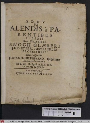 De Alendis a Parentibus Liberis