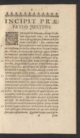 Incipit Praefatio Justini.