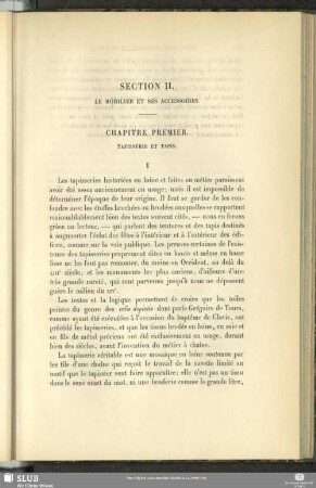 Section II. Le Mobilier Et Ses Accessoires