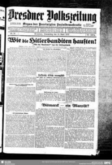 Dresdner Volks-Zeitung : Organ für die Interessen des gesamten werktätigen Volkes