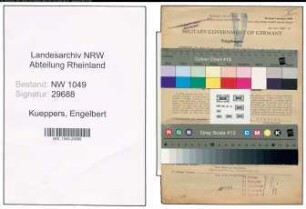 Entnazifizierung Engelbert Kueppers , geb. 12.02.1900 (Zugfuehrer)