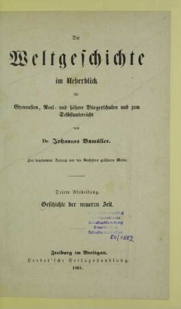 Abth. 3: Geschichte der neueren Zeit