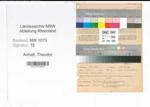 Entnazifizierung Theodor Anhalt , geb. 29.01.1904 (Konzertmeister)