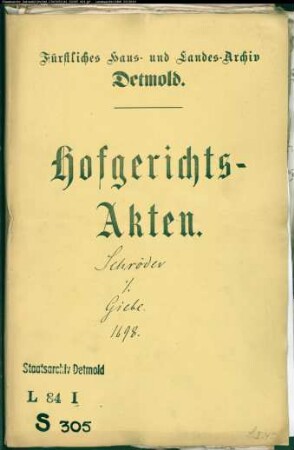 Schröder, Henrich zu Horn gegen Giebesche Vormunde - Schuldforderung
