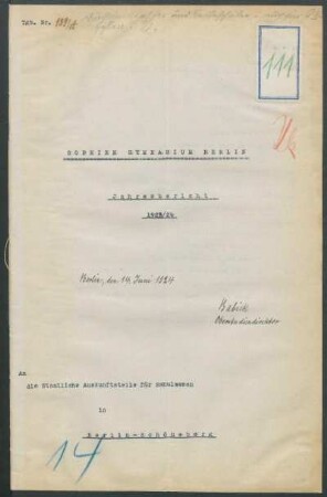 1923/24: Jahresbericht ... - 1923/24