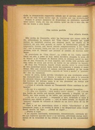 Una carrera perdida : Para Albertro Novión.