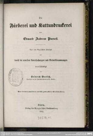 Die Färberei und Kattundruckerei