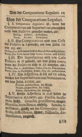 Von der Comparatione Regulari.