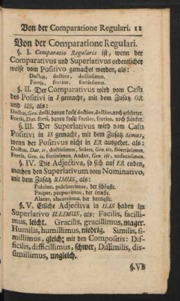 Von der Comparatione Regulari.