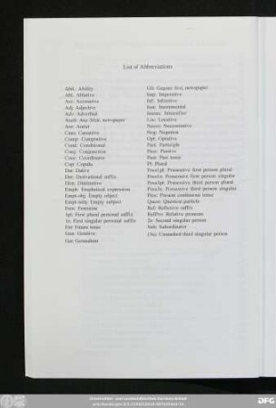 List of Abbreviations