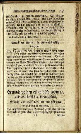 Hernach volgen etlich böse tödtung, und von straff der selben thätter.