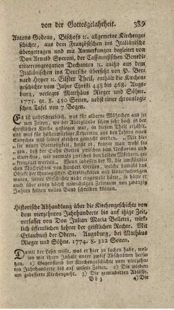Historische Abhandlung über die Kirchengeschichte von dem vierzehnten Jahrhundert bis auf itzige Zeit.