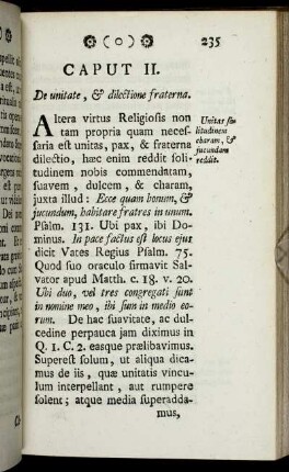 Caput II. De unitate, & dilectione fraterna.