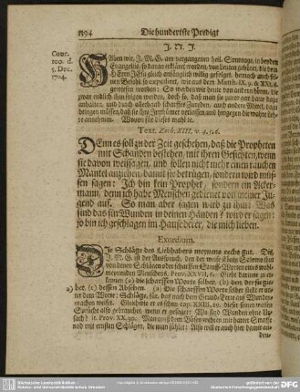Die hundertste Predigt aus Zach. XIII. v. 4. 5. 6.