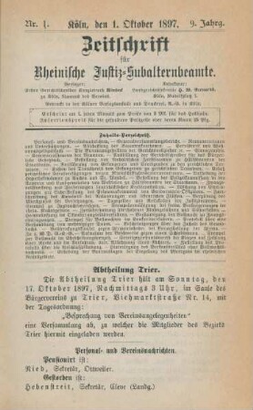 1. Oktober 1897-1. September 1898 = Nr. 1-12