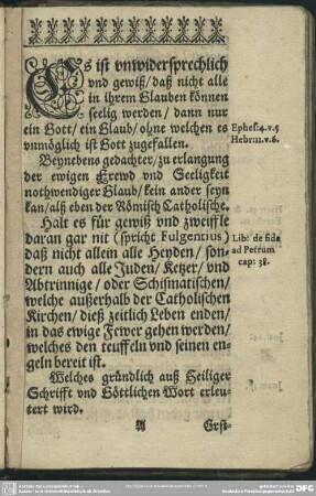 [Etliche Merck- und Kennzeichen deß allein seelig machenden Glaubens ...]