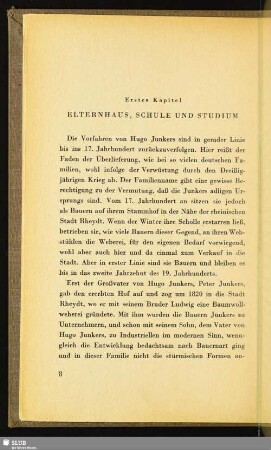 Erstes Kapitel: Elternhaus, Schule Und Studium