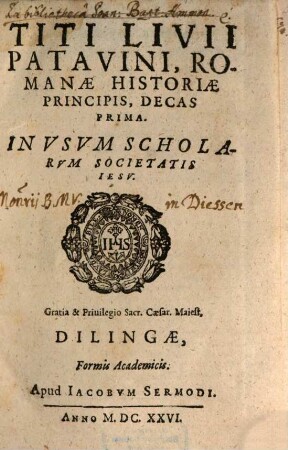 Romanae historiae decas prima