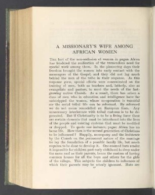 A missionary's wife among African women
