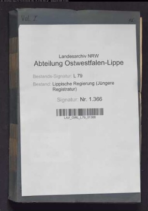 Veranlagung zur Gebäudesteuer im Amt Schötmar, Band 1