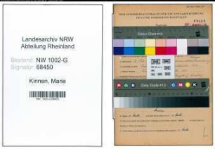 Entnazifizierung Marie Kinnen, geb. 04.02.1904 ()