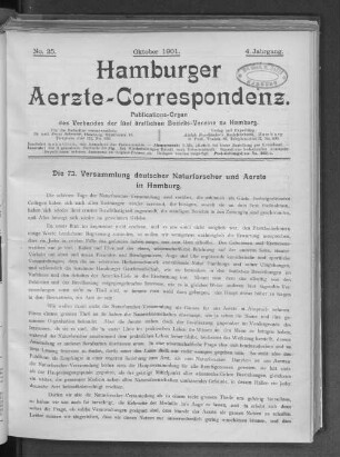 Die 73. Versammlung deutscher Naturforscher und Aerzte in Hamburg.