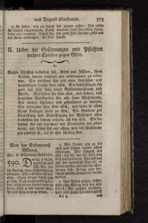 II. Ueber die Gesinnungen und Pflichten wahrer Christen gegen Gott.