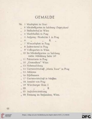 Gemälde (Nr.1-22)