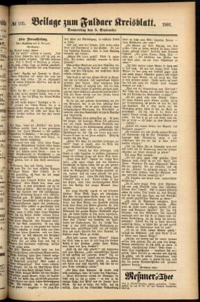 Zweite Ausgabe vom Donnerstag, den 05. September 1901.