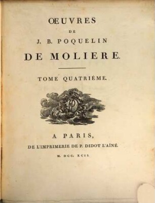 Oeuvres De J. B. Poquelin De Moliere, 4