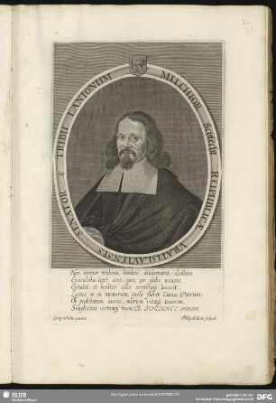 Melchior Schlecht Reipublicae Vratislaviensis Senator e[st] Tribu Lanionum
