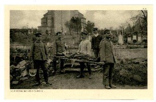 Der Krieg 1914/15 in Postkarten, 22. Reihe, Abt.: Das deutsche Heer; Inhalt: Soldatentod: Nr. 220: Beerdigung bei Chatel